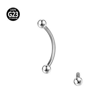 Piercing Barbell Curvo Titânio Rosca Interna | Helix, Flat, Conch, Tragus, Lóbulo Piercing Vertical Labret em Oferta na Shopee