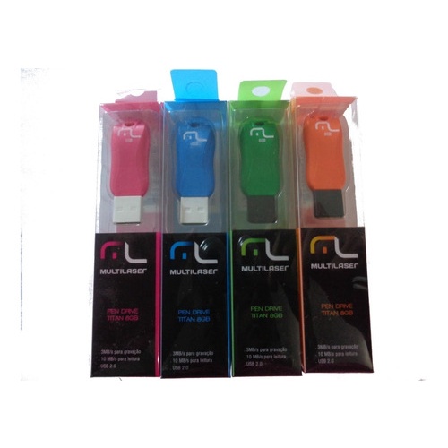 Smartogo Pendrive Titan Colors 8gb Multilaser - Pd517