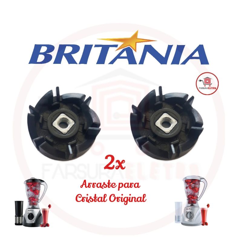 Arraste Acoplamento do Copo 2 Peças Liquidificador Britania Cristal 700w Original