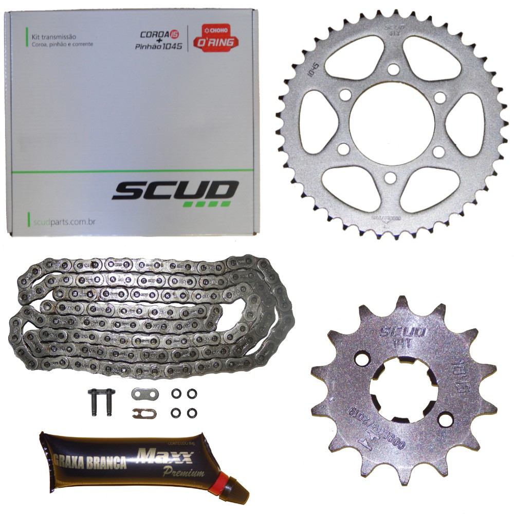 Kit Relação Transmissão para moto Crosser 150 Scud Com Retentor