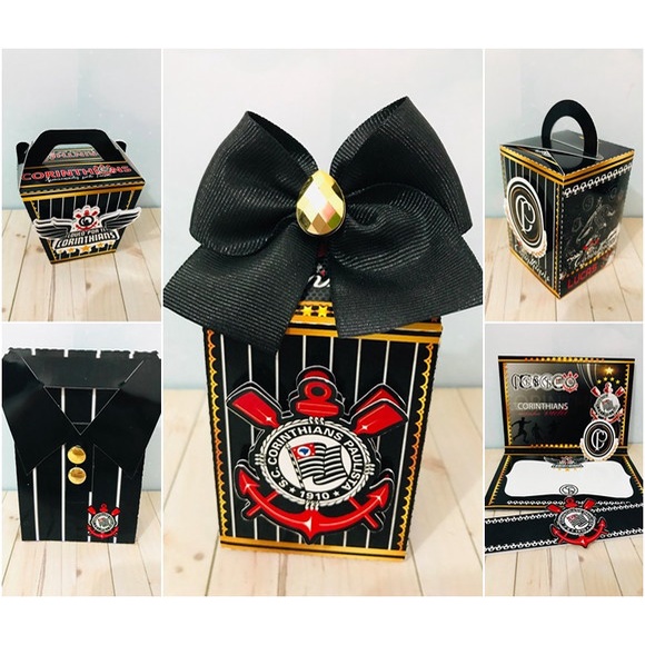 kit festa infantil lembrancinha para aniversário Caixinhas Personalizadas Futebol Corínthians