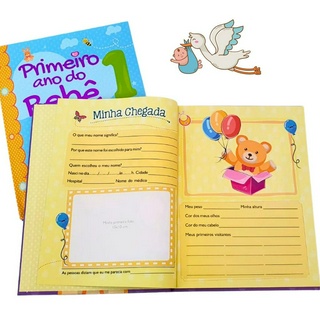 Livro do Bebê Registro do Bebê Recordações Presente Chá de Fralda Presente Recém Nascido