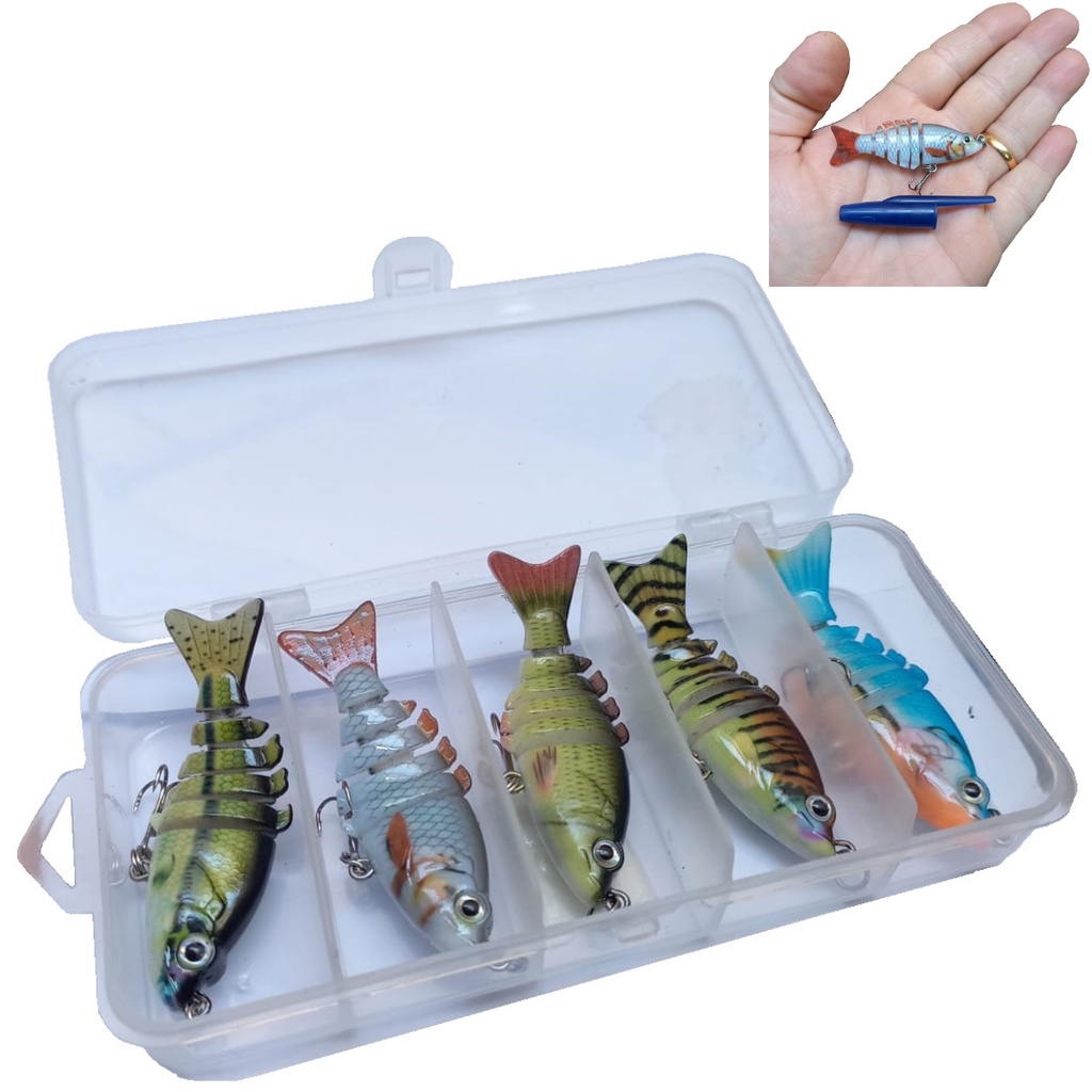 Isca Artificial Lambari Articulada 6cm C/ Estojo - 5 Unidades