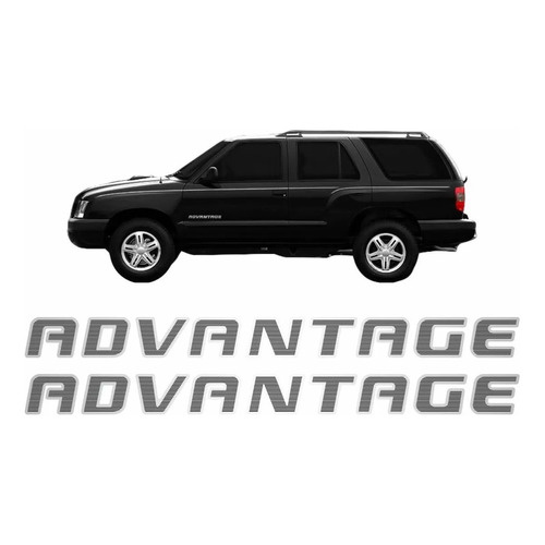 Par De Adesivo Emblema Advantage Blazer Aço Escovado
