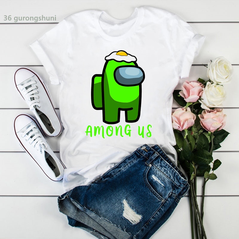 Vogue Novo Tshirt Dos Desenhos Animados Amorg Eua X Gudetama Impressao Camiseta Mujer Tshirt Grafico Engracado Tees Tee Shopee Brasil