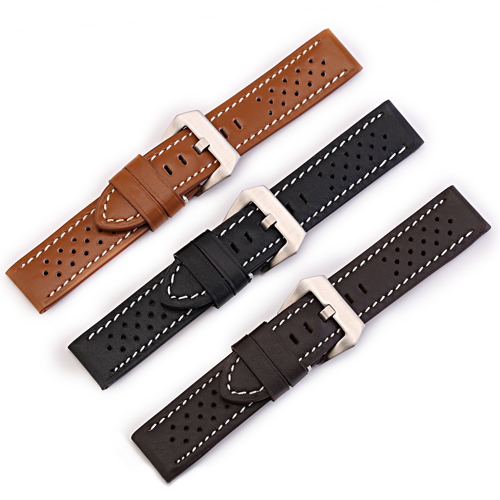 long watch straps leather