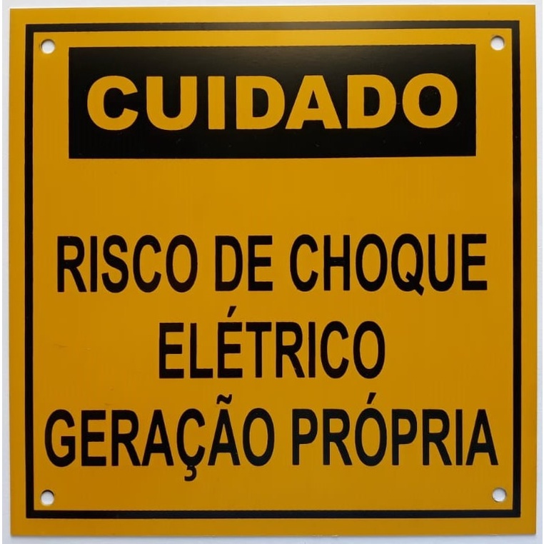 Placa Cuidado - Geração Própria  - Padrão CPFL Tam 13x13 c/ 100un
