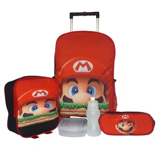 Mochila De Rodinha Marios Bros Masculino Kit/Completo Envio Imediato