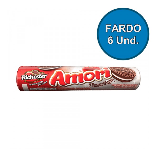 Biscoito Recheado Floresta Negra Amori Richester 140g Fardo 6 Unidades