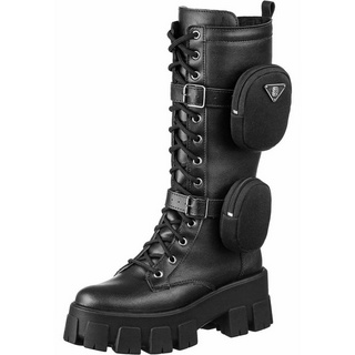 Bota Coturno GiGiL Feminina Militar Cano Longo Bolsinha