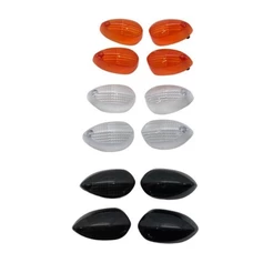Kit com 4 Lentes de Pisca Yamaha Ybr Factor 125 Lander 2009 a 2011 Dianteira Fazer 250 2011 Dianteira e Traseira-Fumê-Cristal-Laranja