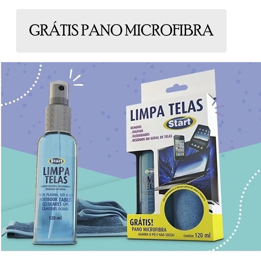 Kit 1 Limpa Lentes e Telas + 1 Lenço Microfibra Para Limpeza de Óculos Celular Câmeras Notebook