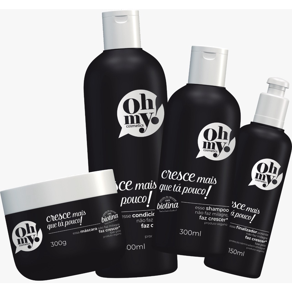 Kit Shampoo + Cond. + 2 Itens Cresce Mais que ta Pouco Oh My - 300ml ...