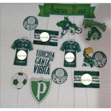 Palmeiras Topo De Bolo Personalizado Todos Times Shopee Brasil