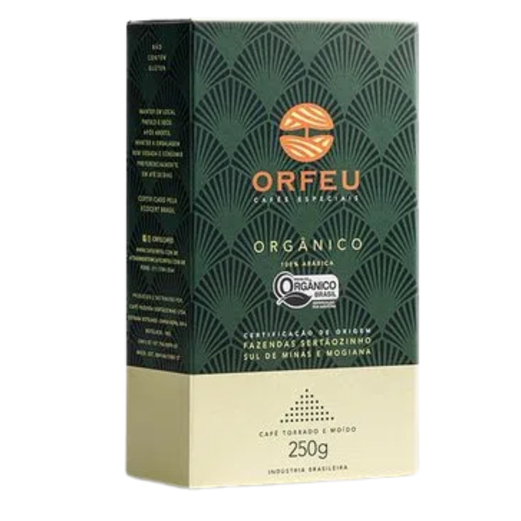 Café Orfeu Torrado E Moído Orgânico 250g Cafés Especiais