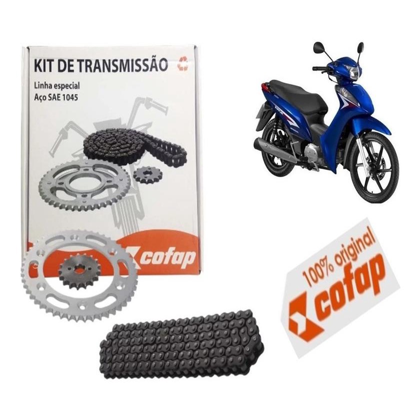 Kit Relacao Transmissao Biz 125 2005 à 2024 Original Cofap