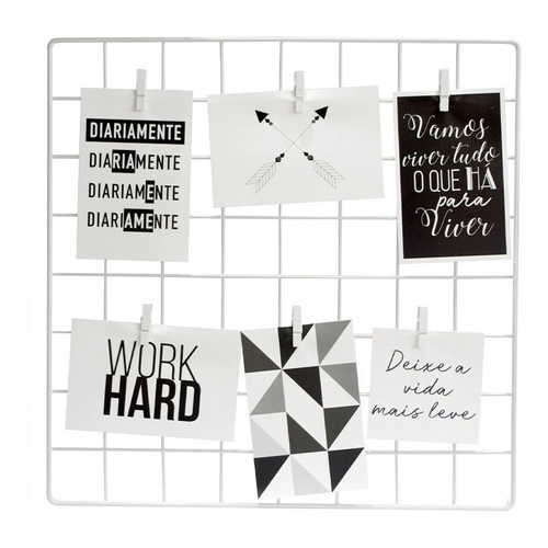 Memory Board Branco 30x30cm Grade de Fotos Polaroid Mural Shopee Brasil