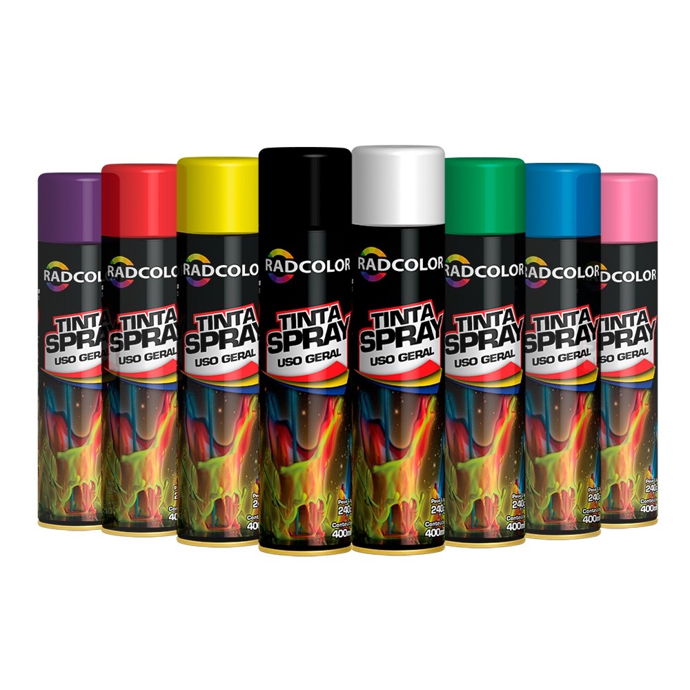 Tinta em Spray Uso Geral, Automotivo e Artesanal 400ML Radcolor - Diversas Cores