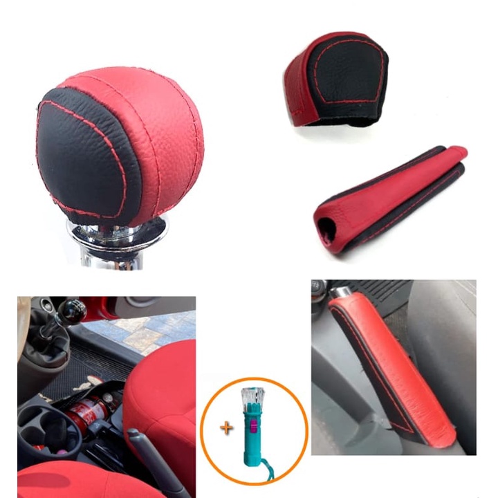 Revestimento Em Couro Manopla do Câmbio Manual Fiat 500 Lounge Lounge Air E Luva de freio de Mão