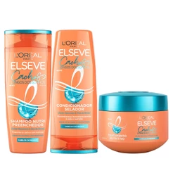 Kit Shampoo e Condicionador 200ml + Mascara 300g Cachos Longos Dos Sonhos Elseve - 3 itens