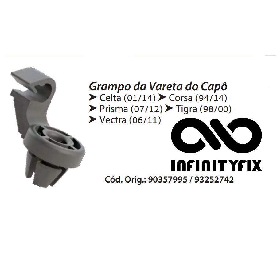 1 UNIDADE Presilha Grampo da Haste Vareta do Capô - GM Chevrolet Celta Corsa Prisma Tigra Vectra - 90357995/93252742