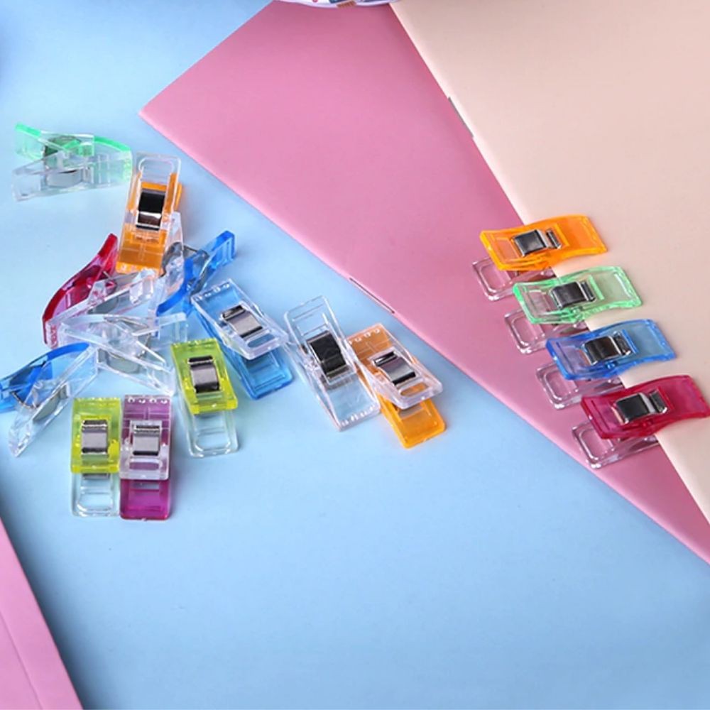 50 Clips, Pregador Ou Grampo Para Costura Quilting/Patchwork/Scrapbook - Colorido