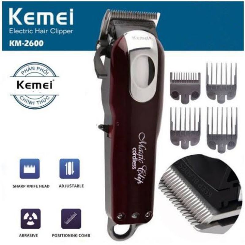 Maquina Corte Profissional Kemei Cordless Km-2600 BivolT