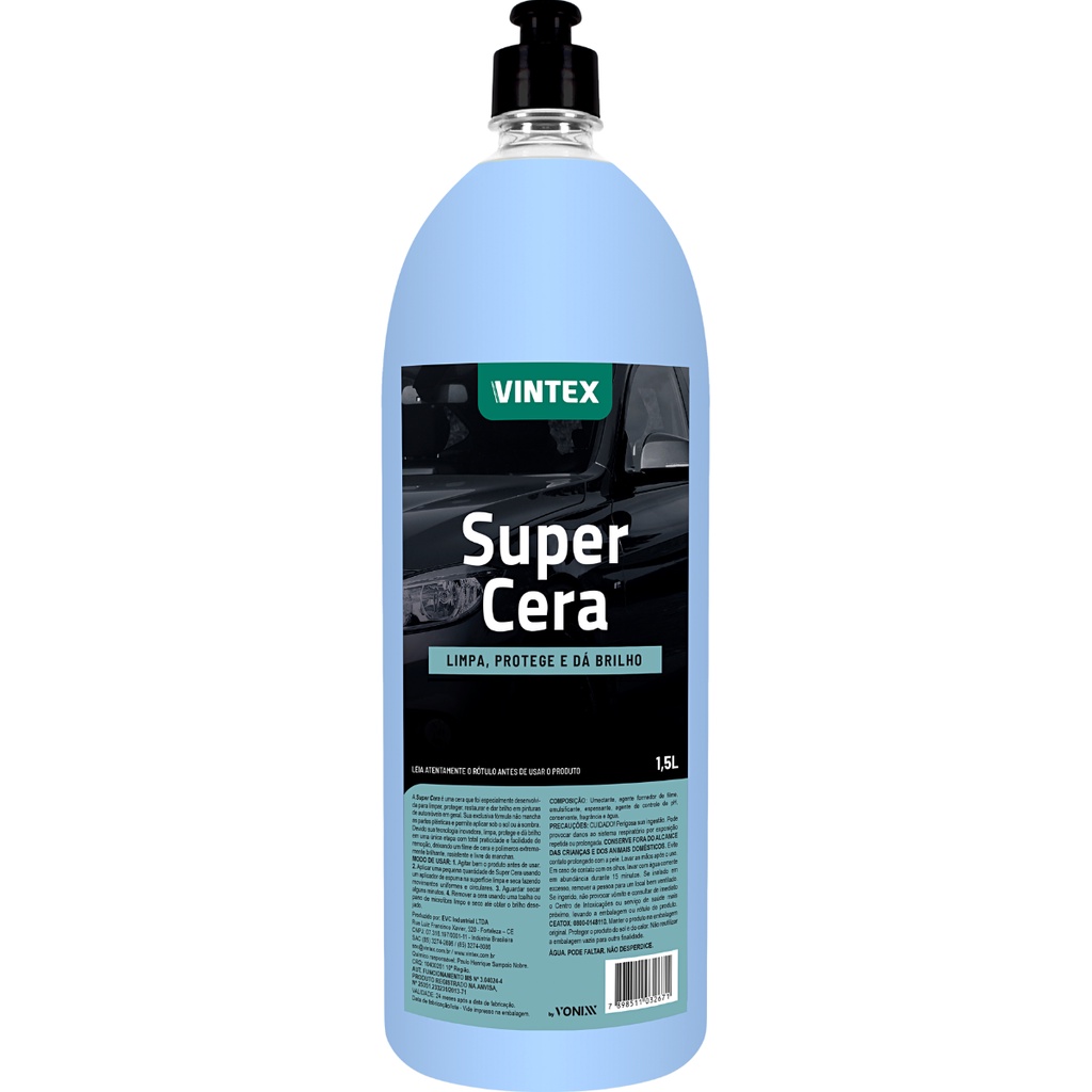 Super Cera Automotiva Limpadora 1,5l Vintex Vonixx em Oferta na Shopee
