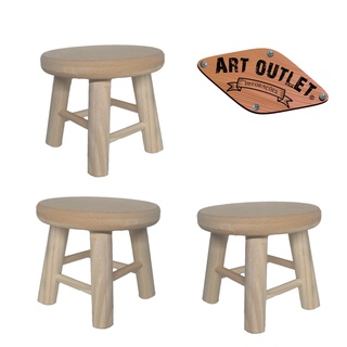 Kit com 3  Mini Banquinhos Madeira 12 cm  Reforçado para Decoração Casa e Festa