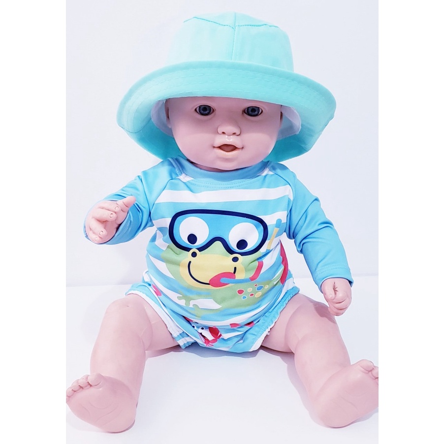 Conjunto Bebê UV FPU50 Proteção Solar com Chapéu Praia Piscina Natação Blusa Sunga em Oferta na Shopee