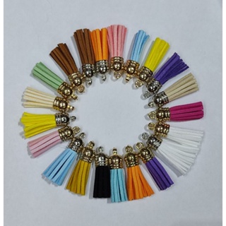 Pingente Tassel Franja em Courinho - Ponteira Prata ou Dourada - 10un em Oferta na Shopee