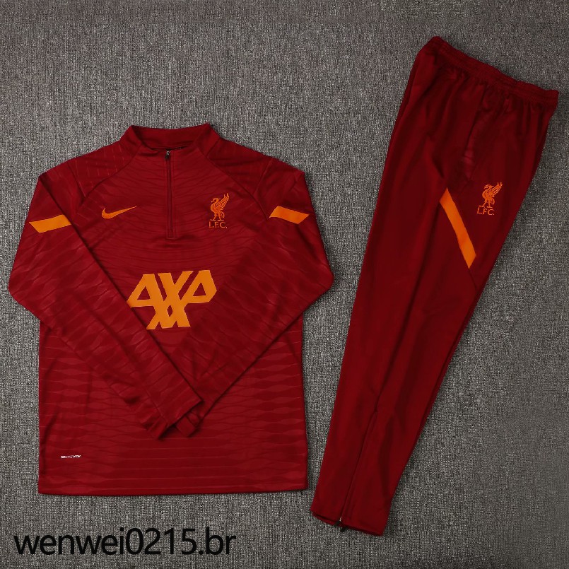2021 Inglaterra Time De Futebol Liverpool Red Home Camisa De Futebol Terno Top + Calças De Treino