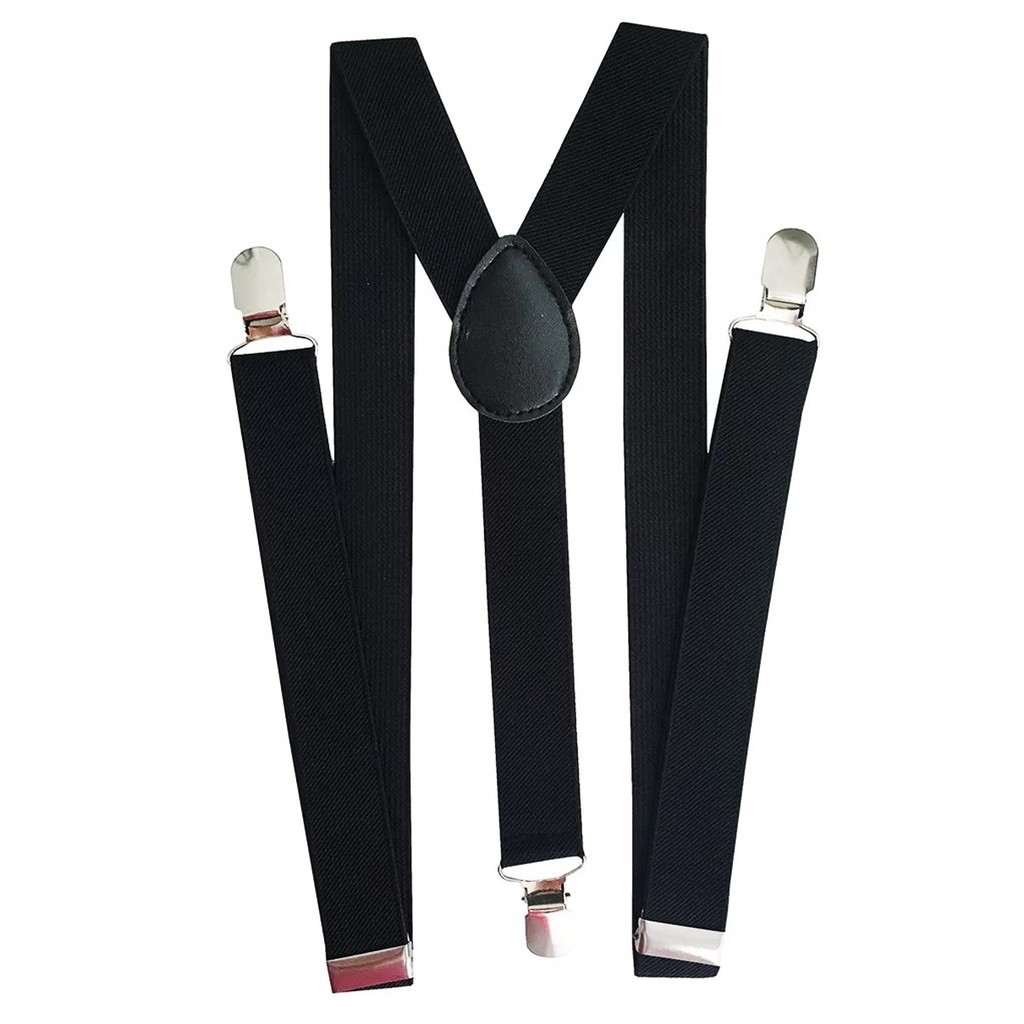 Suspensório Adulto Unissex Ajustável Masculino Feminino Varias Cores Preto