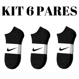 Kit 6 a 3 pares pretas de meias soquete meia invisível 100%algodão 36 ao 44