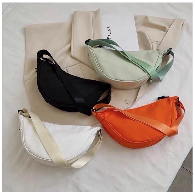 bolsa feminina transversal poliéster impermeável -meia lua