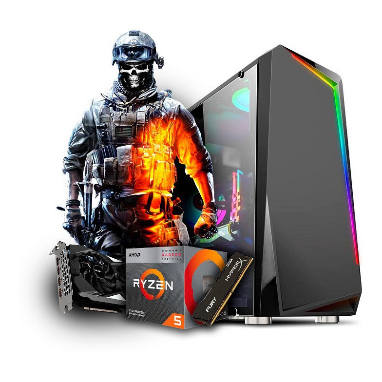 Pc Cpu Gamer Amd Am4 Ryzen 5 3400g 3º Geração, Gtx 1650 4gb!