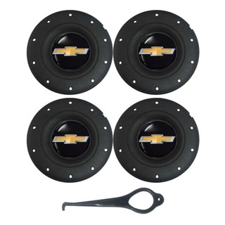 Jogo 4 Calota modelo Amarok de Centro para Roda Gm Celta Corsa Aro 14 15 + chave + Adesivo