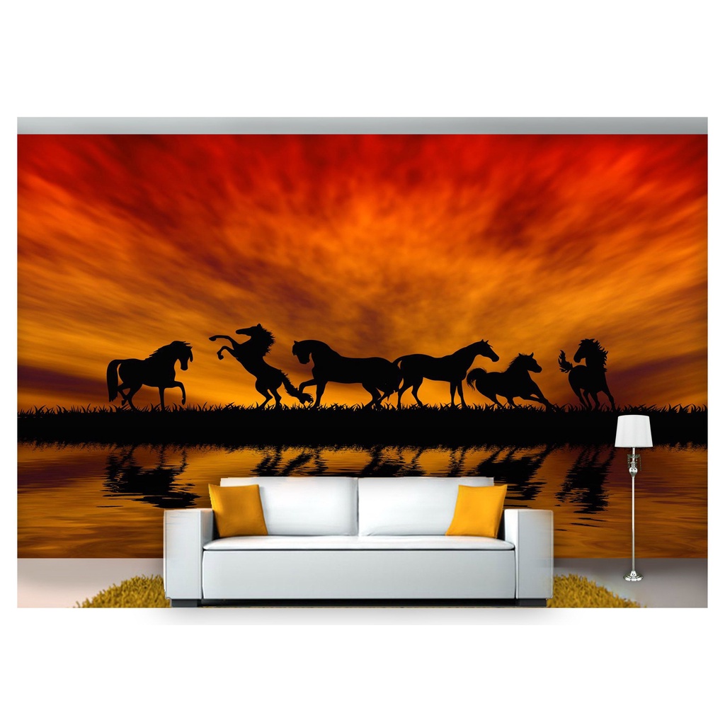 papel de parede Animais Cavalos Correndo 3D 7,5m² ANM191