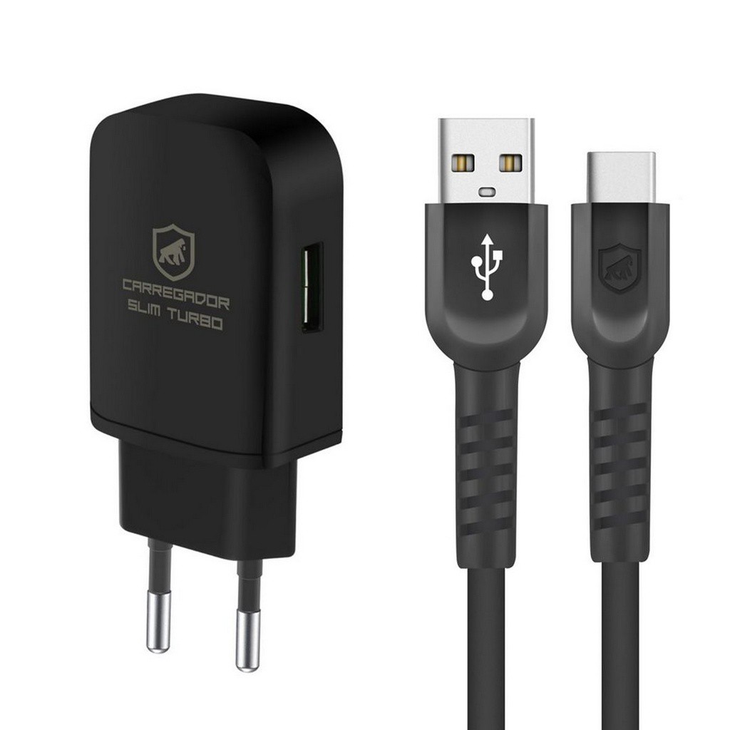 Kit Carregador turbo slim com Cabo Dual Shock Type C / Tipo C/ Usb - Original - Gshield em Oferta na Shopee