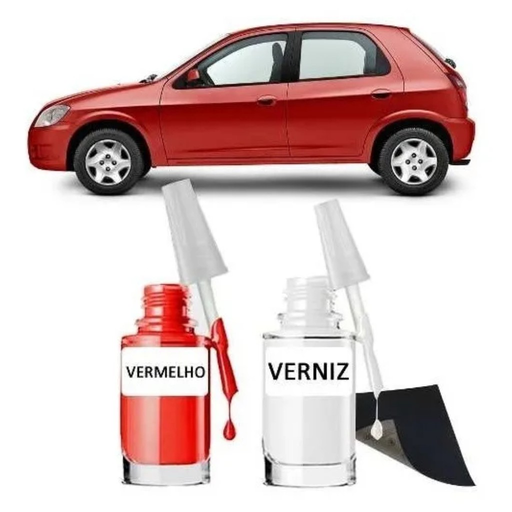 Tinta Tira Risco para Chevrolet Celta Vermelho Pepper 10ml em Oferta na Shopee