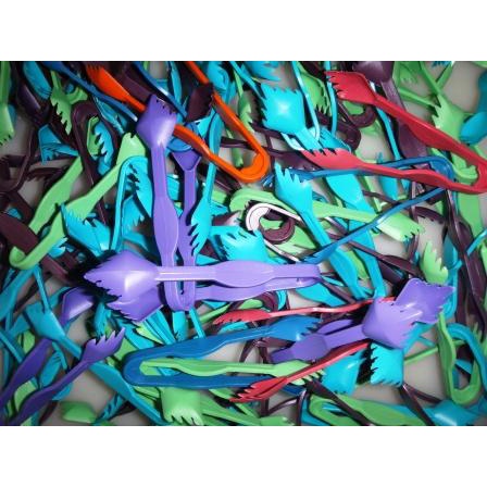 100 Un Pegador Gourmet - Pipoca/Batata de Plástico Biodegradável