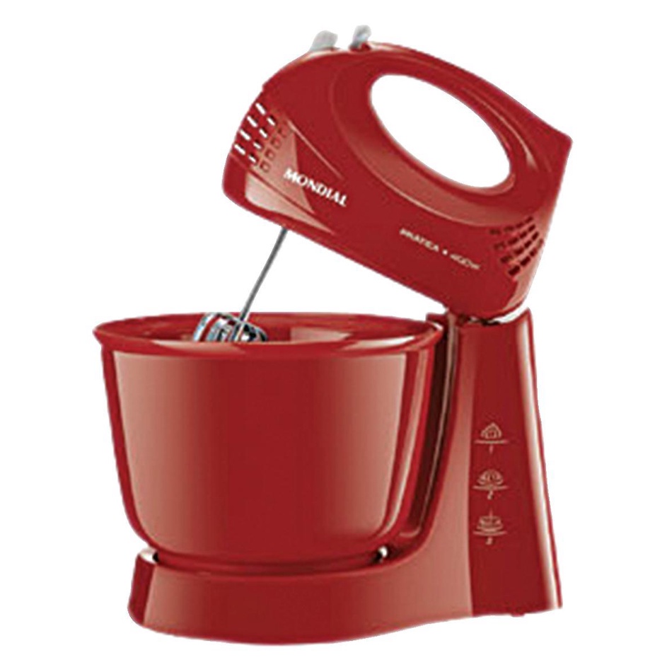 Batedeira de Mesa Mondial Pratica B44R 400W 3 Velocidades Vermelha 220V