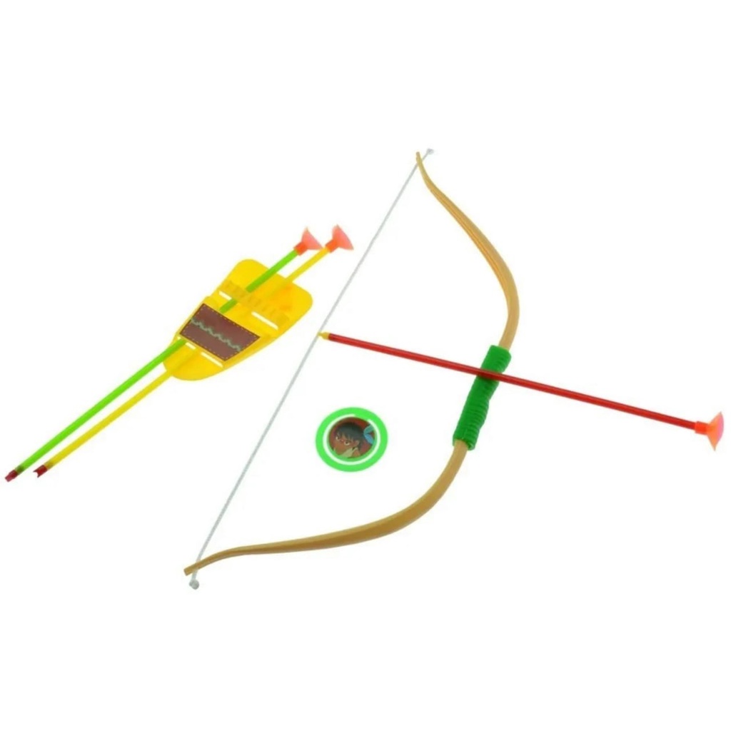 Arco e Flexa Guerreiro Indio Infantil Kit Arco com 3 Flechas