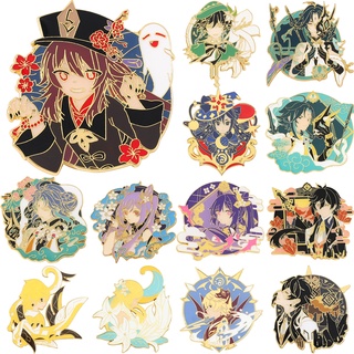 Broche De Impacto De Genshin Para Cosplay / Metal Esmaltado Hutao