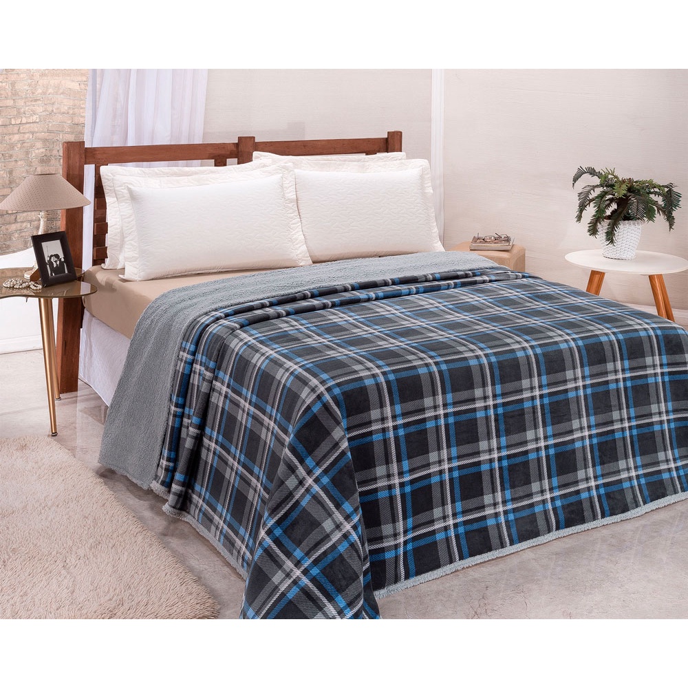 Cobertor Dupla Face Queen 1 Peça Edredom Manta Soft Pele de Carneiro em Oferta na Shopee