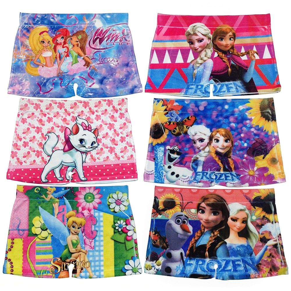 10 shortinho infantil feminino box calcinhas estampadas