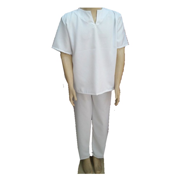 Conjunto Masculino Oxford 2pçs Branco Umbanda Candomblé