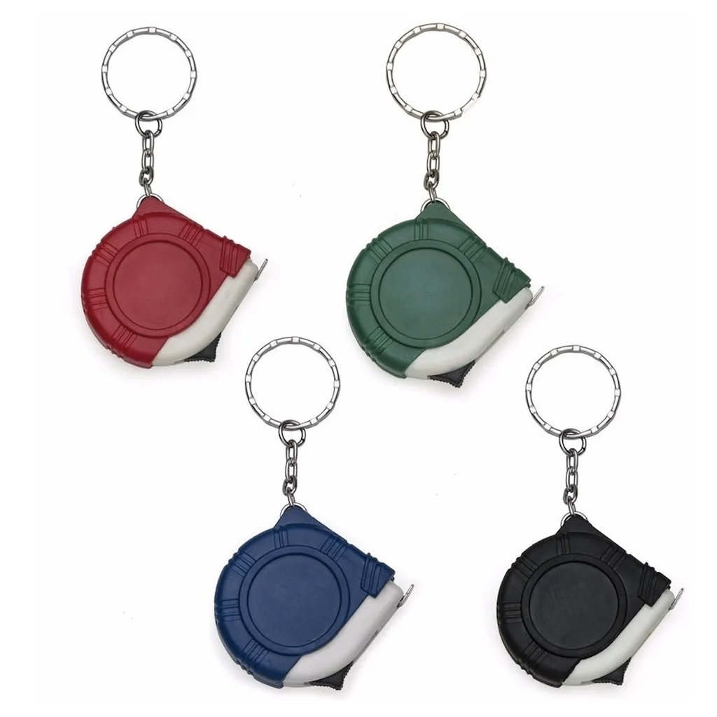Kit Com 20 Chaveiro Trena 1 Metro Coloridos Multifuncional