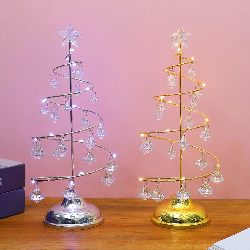 Presentes De Natal Árvore Iluminada De Cristal Pequenas Luzes Noturnas  Decorações Ferro Forjado | Shopee Brasil