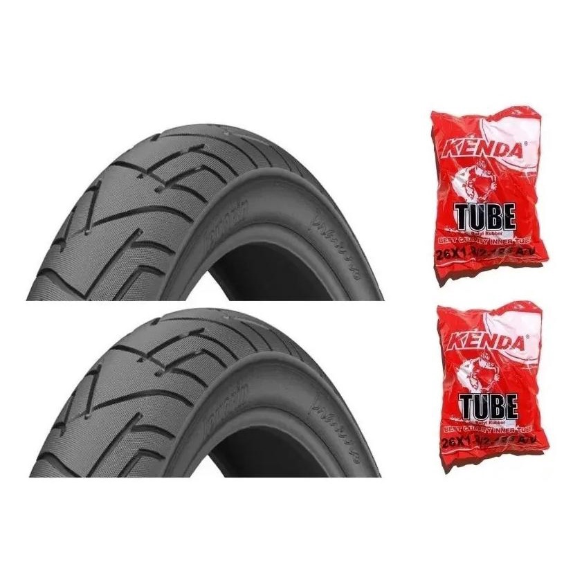 Par De Pneus Levorin Praieiro Com Câmaras Kenda Aro 26